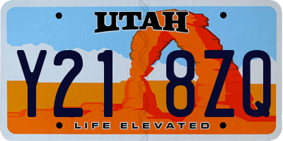 UT license plate Y218ZQ