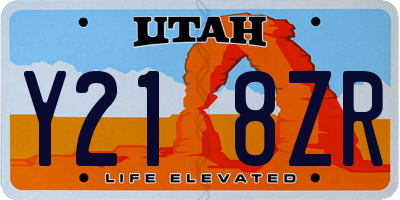 UT license plate Y218ZR