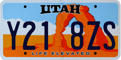 UT license plate Y218ZS