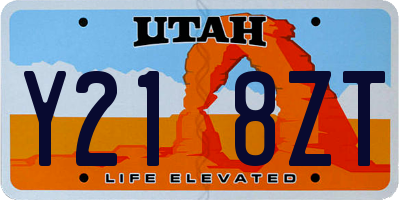 UT license plate Y218ZT
