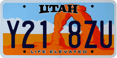 UT license plate Y218ZU