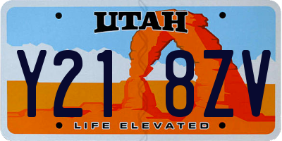 UT license plate Y218ZV