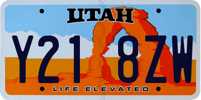 UT license plate Y218ZW