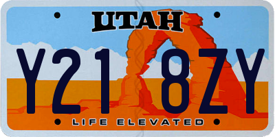 UT license plate Y218ZY