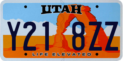 UT license plate Y218ZZ