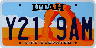 UT license plate Y219AM
