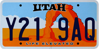 UT license plate Y219AQ