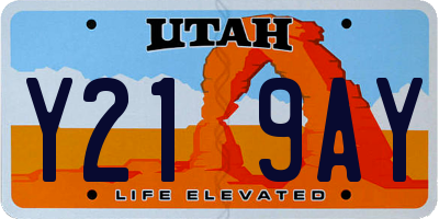 UT license plate Y219AY
