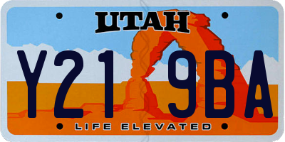 UT license plate Y219BA