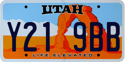 UT license plate Y219BB