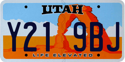 UT license plate Y219BJ