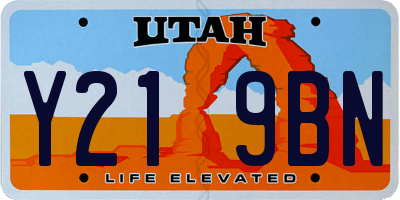 UT license plate Y219BN