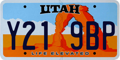 UT license plate Y219BP