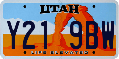 UT license plate Y219BW