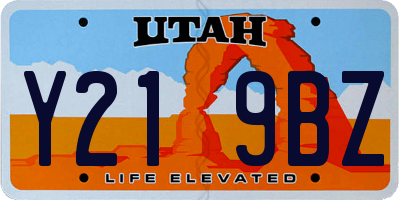 UT license plate Y219BZ