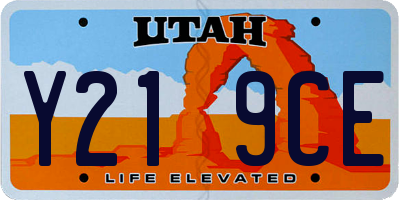 UT license plate Y219CE
