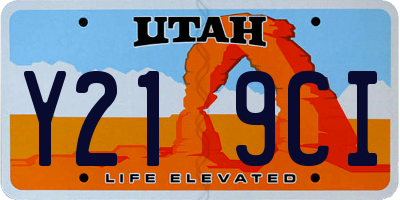 UT license plate Y219CI