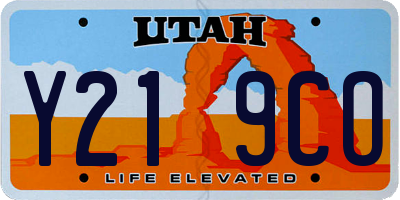 UT license plate Y219CO