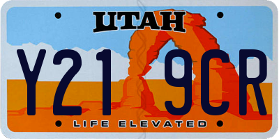 UT license plate Y219CR