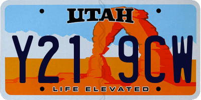 UT license plate Y219CW