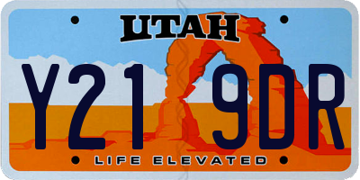 UT license plate Y219DR