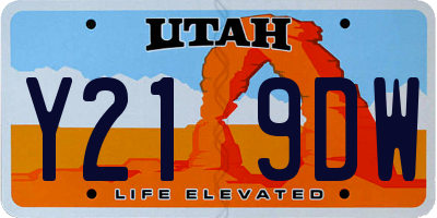 UT license plate Y219DW
