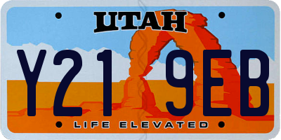 UT license plate Y219EB