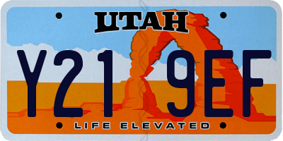 UT license plate Y219EF