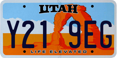 UT license plate Y219EG