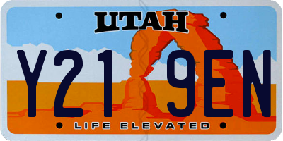 UT license plate Y219EN