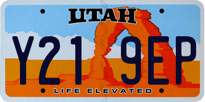 UT license plate Y219EP
