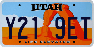 UT license plate Y219ET