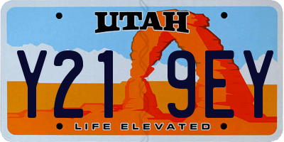 UT license plate Y219EY
