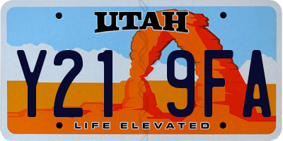 UT license plate Y219FA