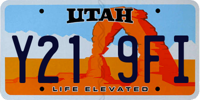 UT license plate Y219FI