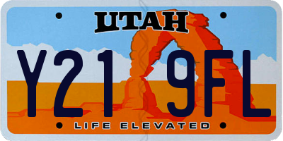 UT license plate Y219FL