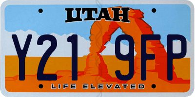 UT license plate Y219FP
