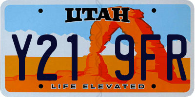 UT license plate Y219FR