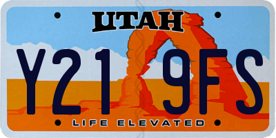 UT license plate Y219FS