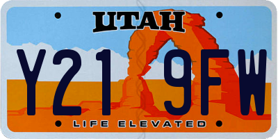 UT license plate Y219FW