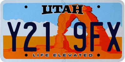 UT license plate Y219FX