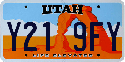 UT license plate Y219FY