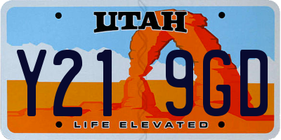 UT license plate Y219GD
