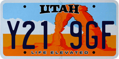 UT license plate Y219GF