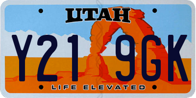 UT license plate Y219GK