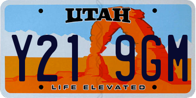 UT license plate Y219GM