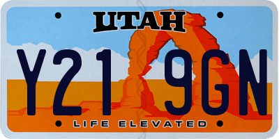 UT license plate Y219GN
