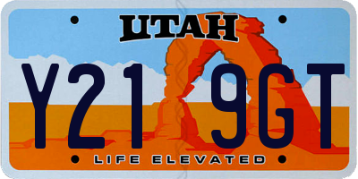 UT license plate Y219GT