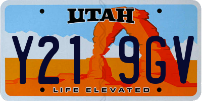 UT license plate Y219GV