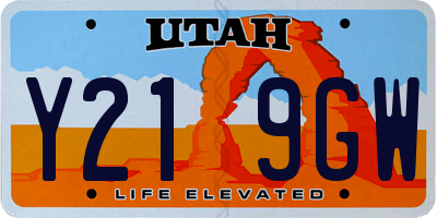 UT license plate Y219GW